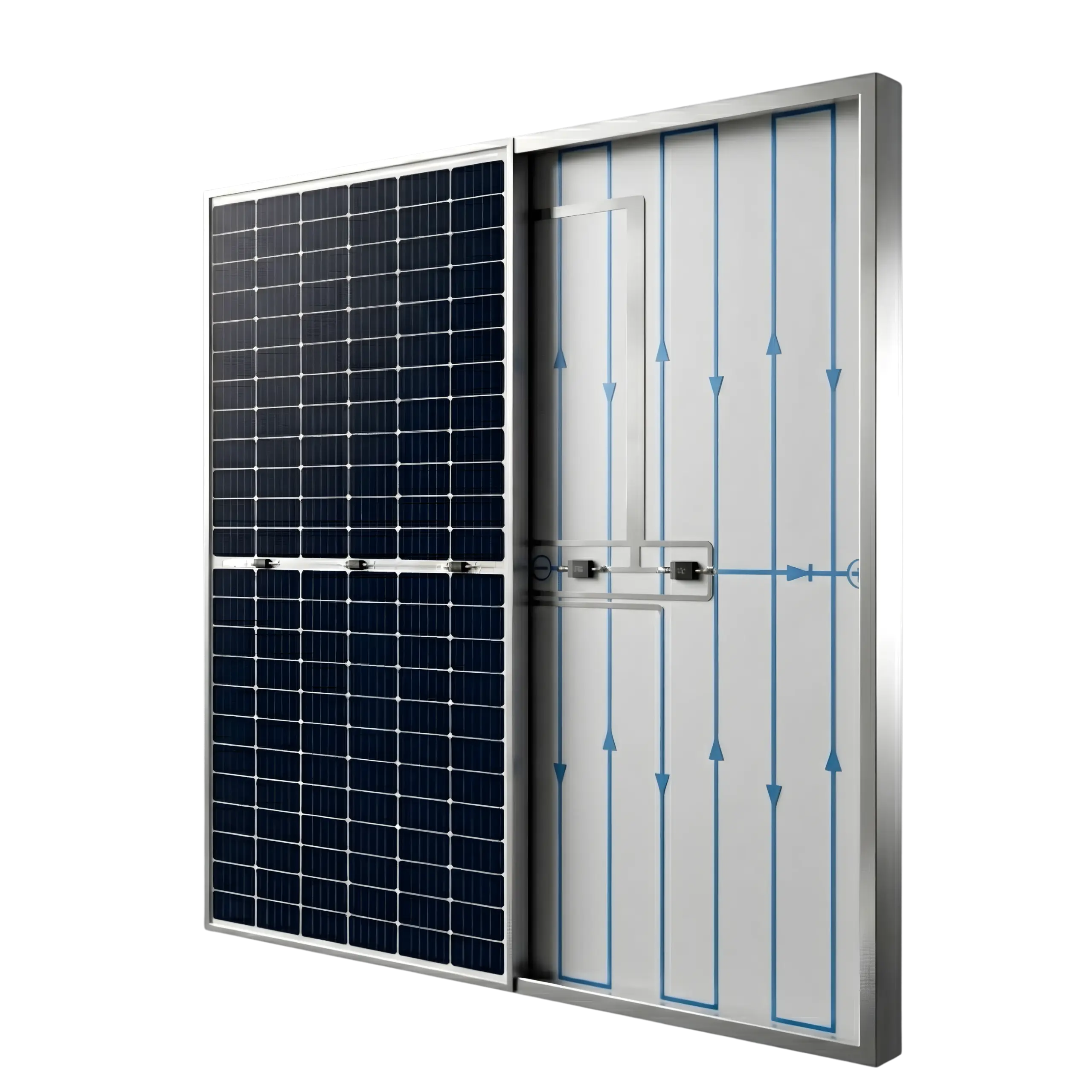Philadelphia Solar Half cut cell internal circuit and busbar technology