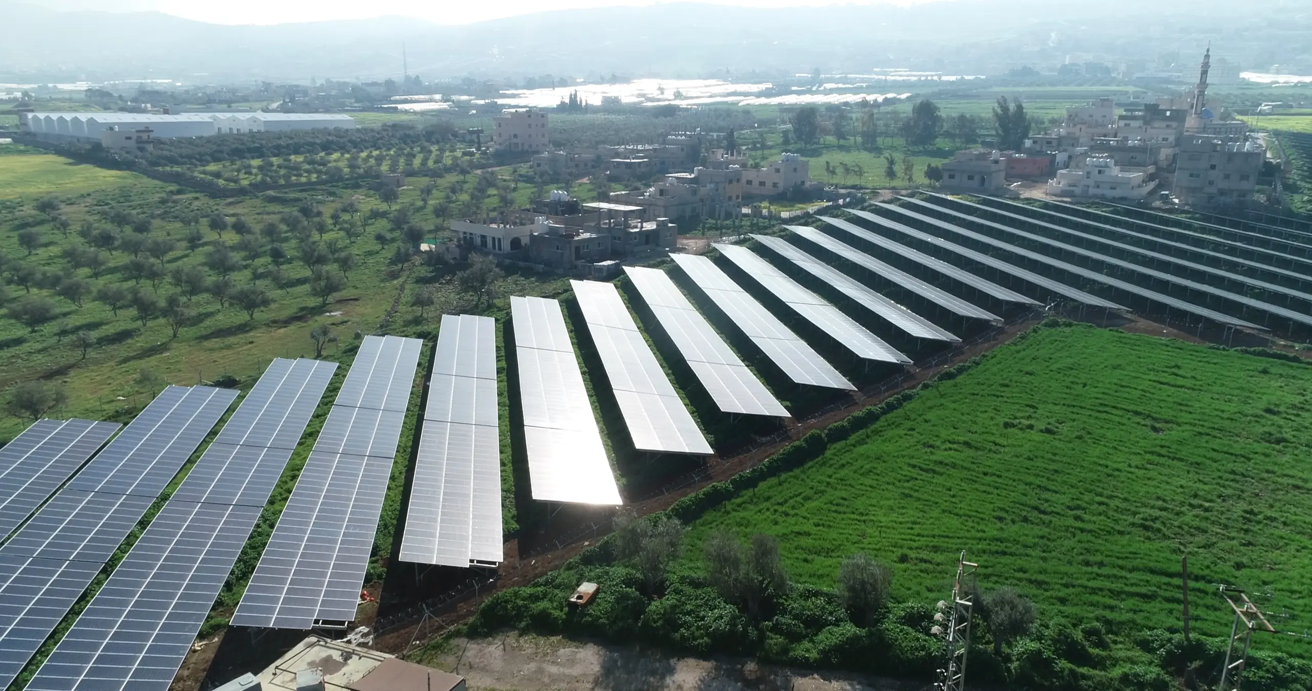 Wide perspective of the Clemenceau Abdali Medical Center solar farm